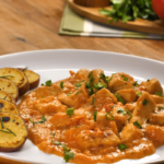 Strogonoff fit com batata-doce